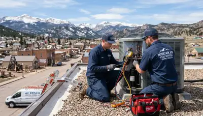 HVAC technician performing residential AC repair service in Colorado Springs, CO