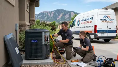 HVAC technician providing professional AC repair service in Colorado Springs, CO