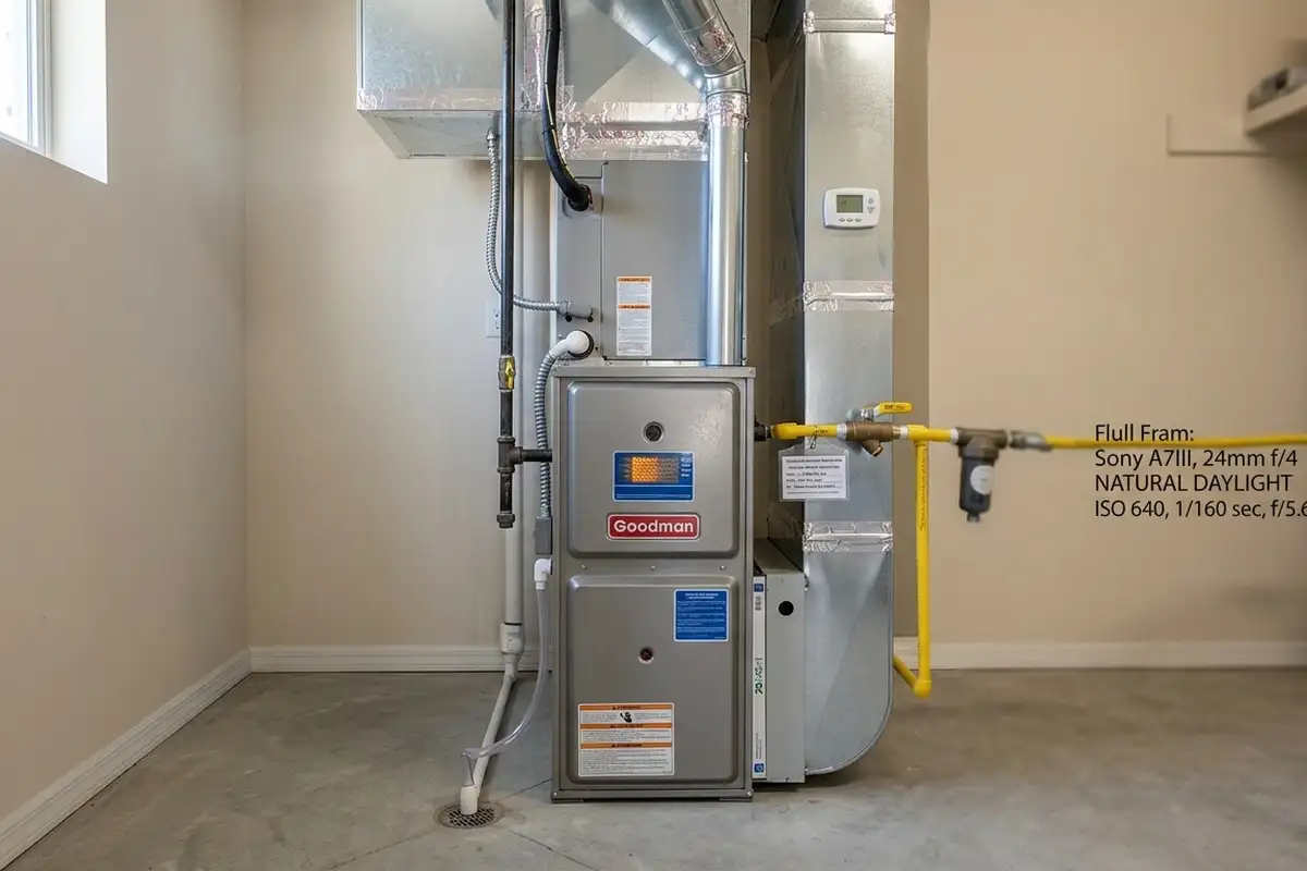 Restored furnace after professional repair at Colorado Springs home by Five Star Cooling